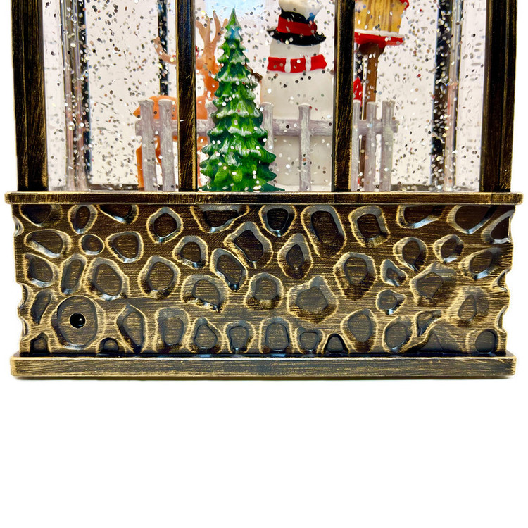 گوی موزیکال مدل پمپی طرح فانوس آدم برفی و کریسمس کد P4180