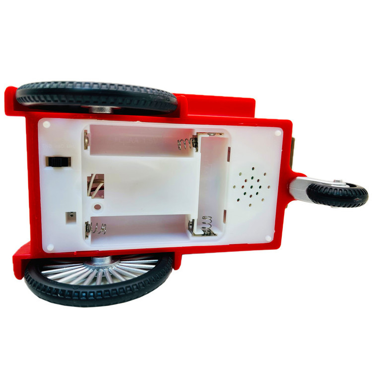 گوی موزیکال مدل پمپی لایت باکس آکواریومی طرح چرخ دستی بابانوئل و کریسمس کد P4215