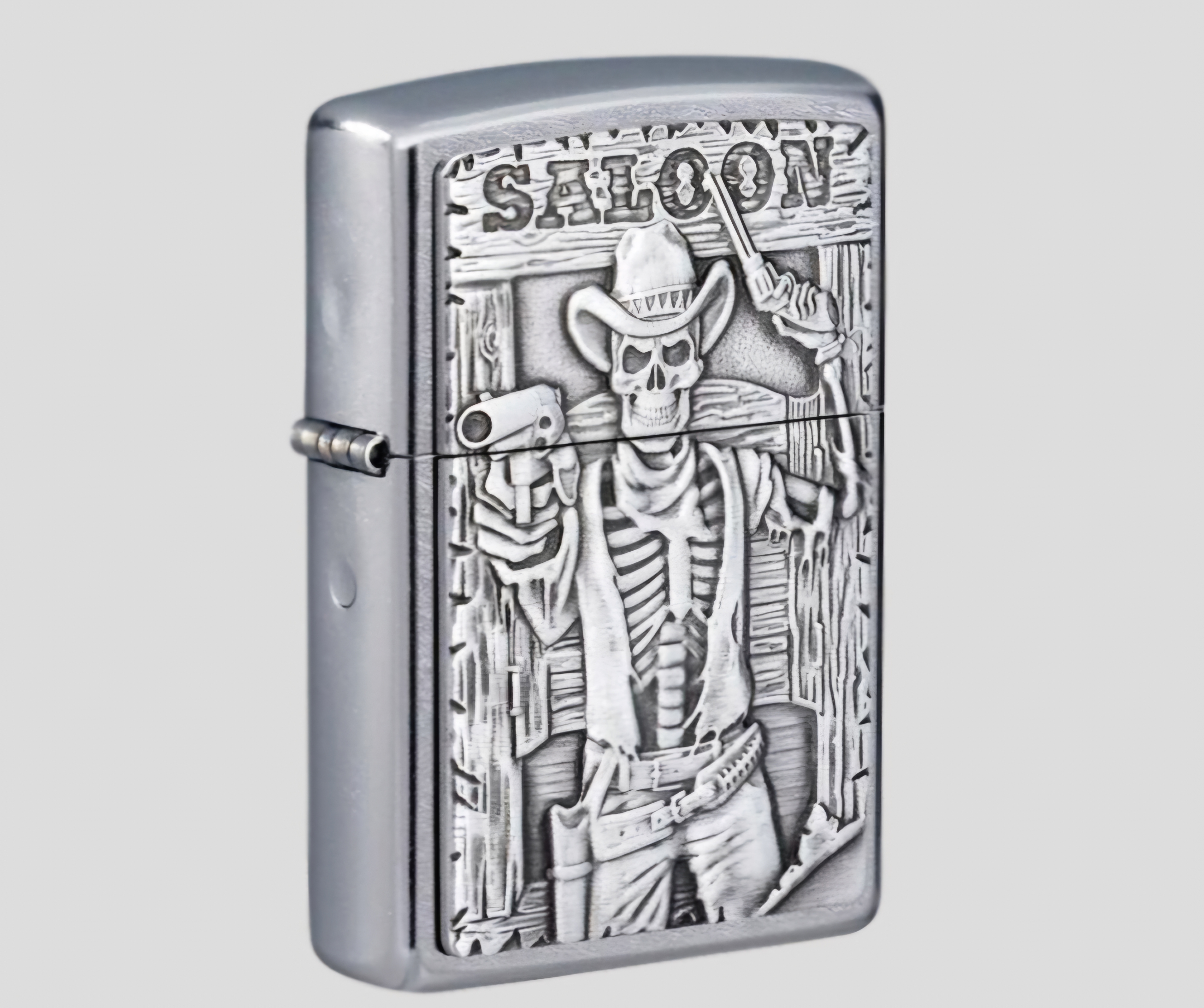 فندک زیپو اصلی کد Zippo Lighter 49298 207 SALOON SKULL EMBLEM