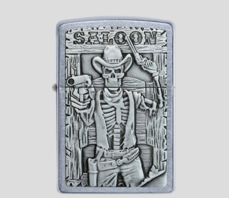 فندک زیپو اصلی کد Zippo Lighter 49298 207 SALOON SKULL EMBLEM